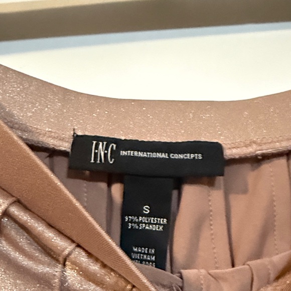 INC International Concepts Shimmering tan A-Line Skirt. Size S - Picture 5 of 6